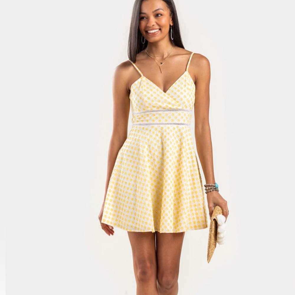 ⭐️ Trixxi Womens Zippered Embroidered Floral Adjustable Straps Crochet Dress